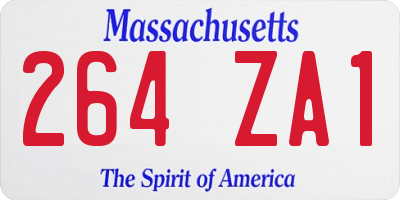 MA license plate 264ZA1