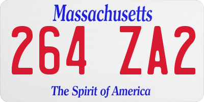 MA license plate 264ZA2