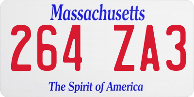 MA license plate 264ZA3