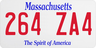 MA license plate 264ZA4