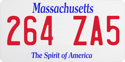 MA license plate 264ZA5