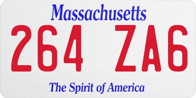 MA license plate 264ZA6