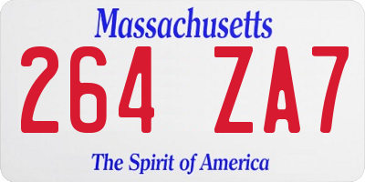 MA license plate 264ZA7