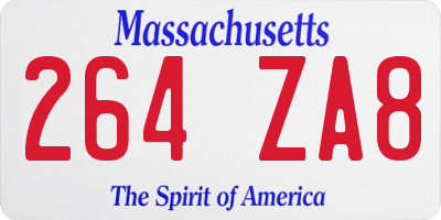 MA license plate 264ZA8