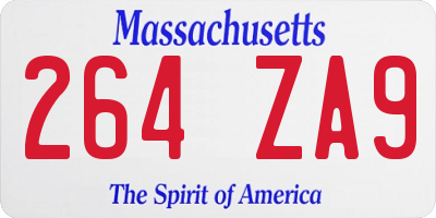 MA license plate 264ZA9