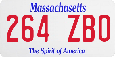 MA license plate 264ZB0