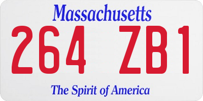 MA license plate 264ZB1