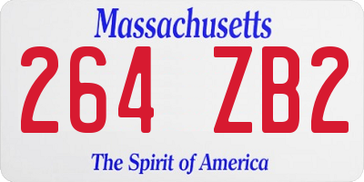MA license plate 264ZB2