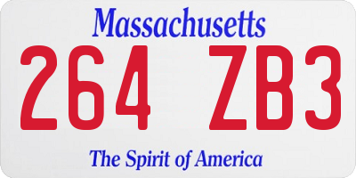 MA license plate 264ZB3