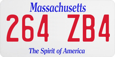 MA license plate 264ZB4
