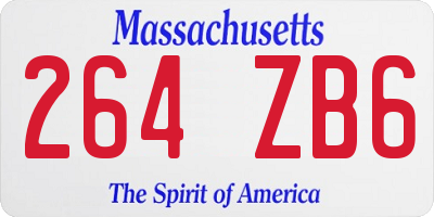 MA license plate 264ZB6