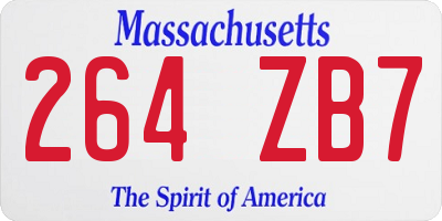 MA license plate 264ZB7