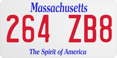 MA license plate 264ZB8