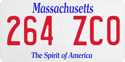 MA license plate 264ZC0