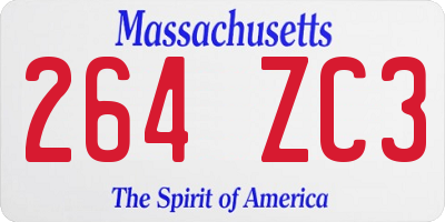 MA license plate 264ZC3