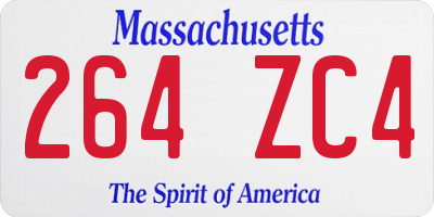 MA license plate 264ZC4