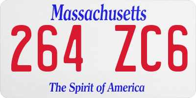 MA license plate 264ZC6