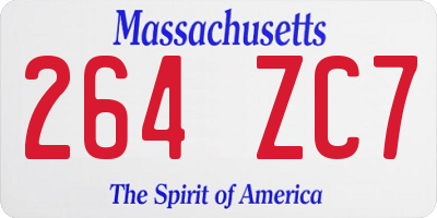 MA license plate 264ZC7