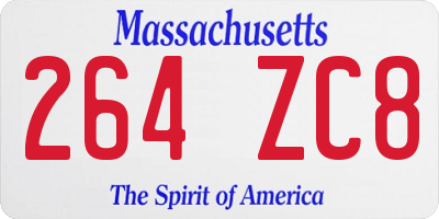 MA license plate 264ZC8
