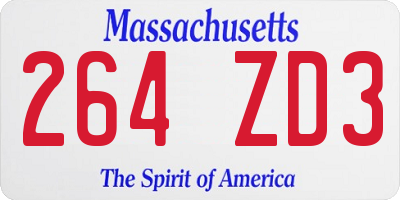 MA license plate 264ZD3