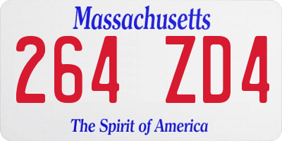 MA license plate 264ZD4