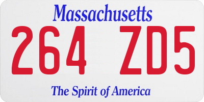MA license plate 264ZD5