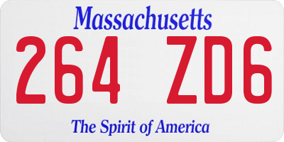 MA license plate 264ZD6