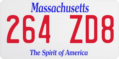 MA license plate 264ZD8