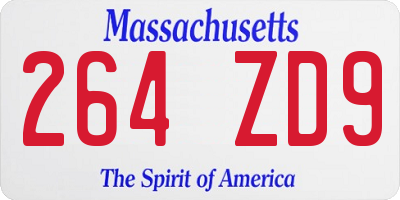 MA license plate 264ZD9