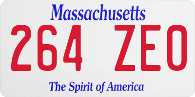 MA license plate 264ZE0