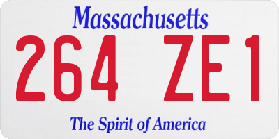 MA license plate 264ZE1