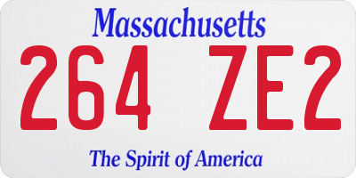 MA license plate 264ZE2