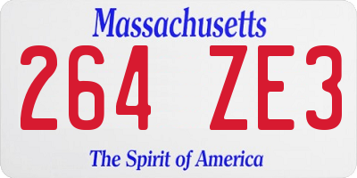 MA license plate 264ZE3
