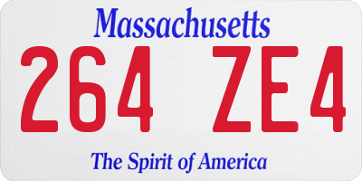 MA license plate 264ZE4