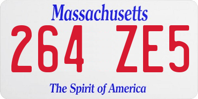 MA license plate 264ZE5