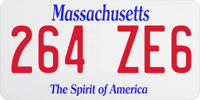 MA license plate 264ZE6