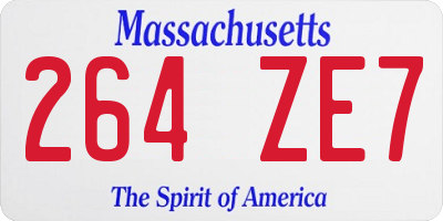 MA license plate 264ZE7
