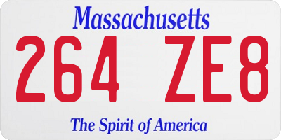 MA license plate 264ZE8