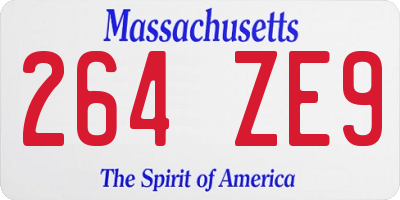 MA license plate 264ZE9
