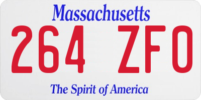 MA license plate 264ZF0