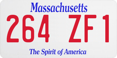 MA license plate 264ZF1