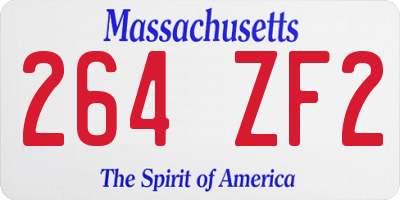 MA license plate 264ZF2