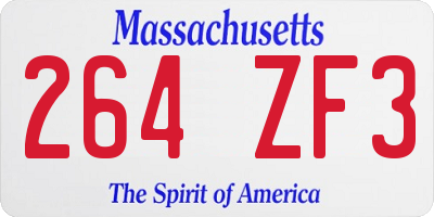 MA license plate 264ZF3