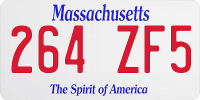 MA license plate 264ZF5