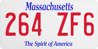 MA license plate 264ZF6