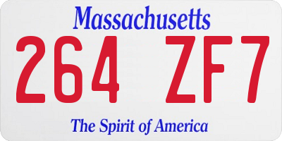 MA license plate 264ZF7
