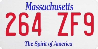 MA license plate 264ZF9