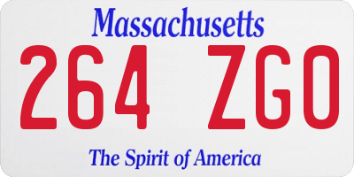 MA license plate 264ZG0