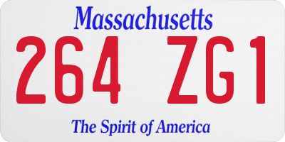 MA license plate 264ZG1