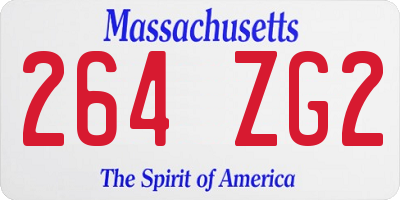 MA license plate 264ZG2